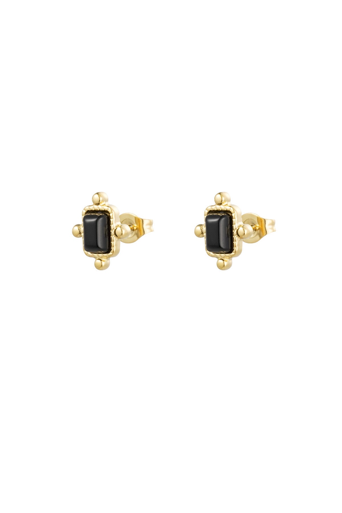 Earring | Dot square black