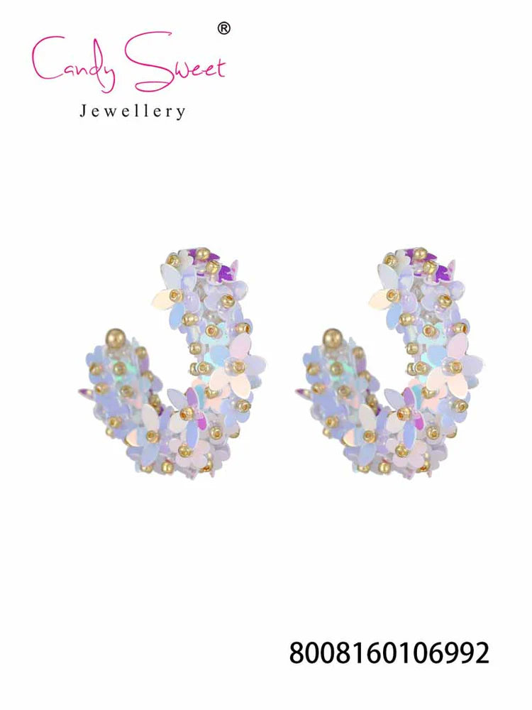 Earring | Statement lila flower