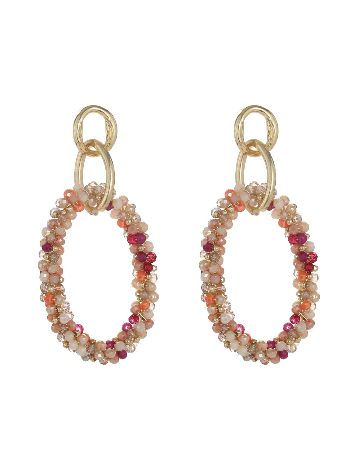 Earring | Statement multi beige
