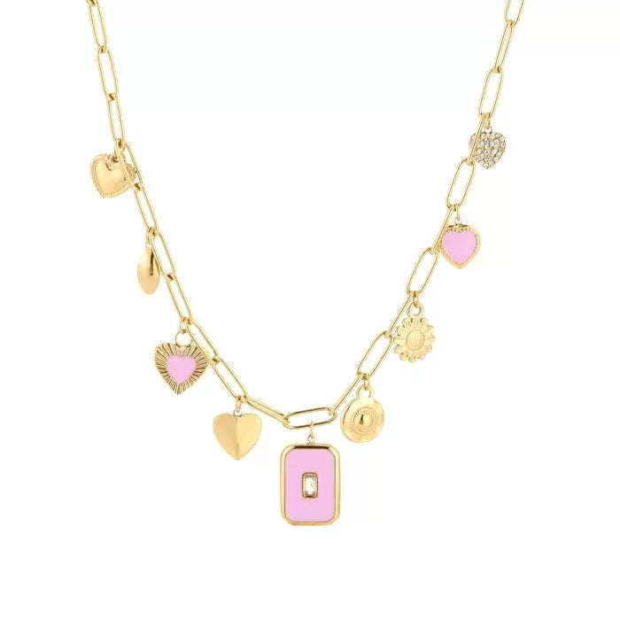 Necklace | Statement seventeen pink