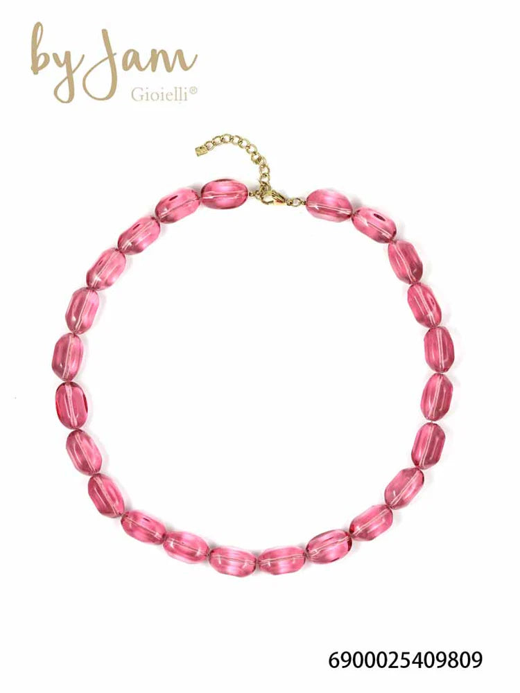 Necklace | Statement glas pink
