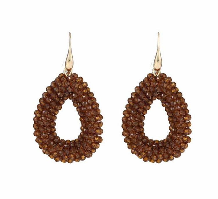 Earring | Statement red brown