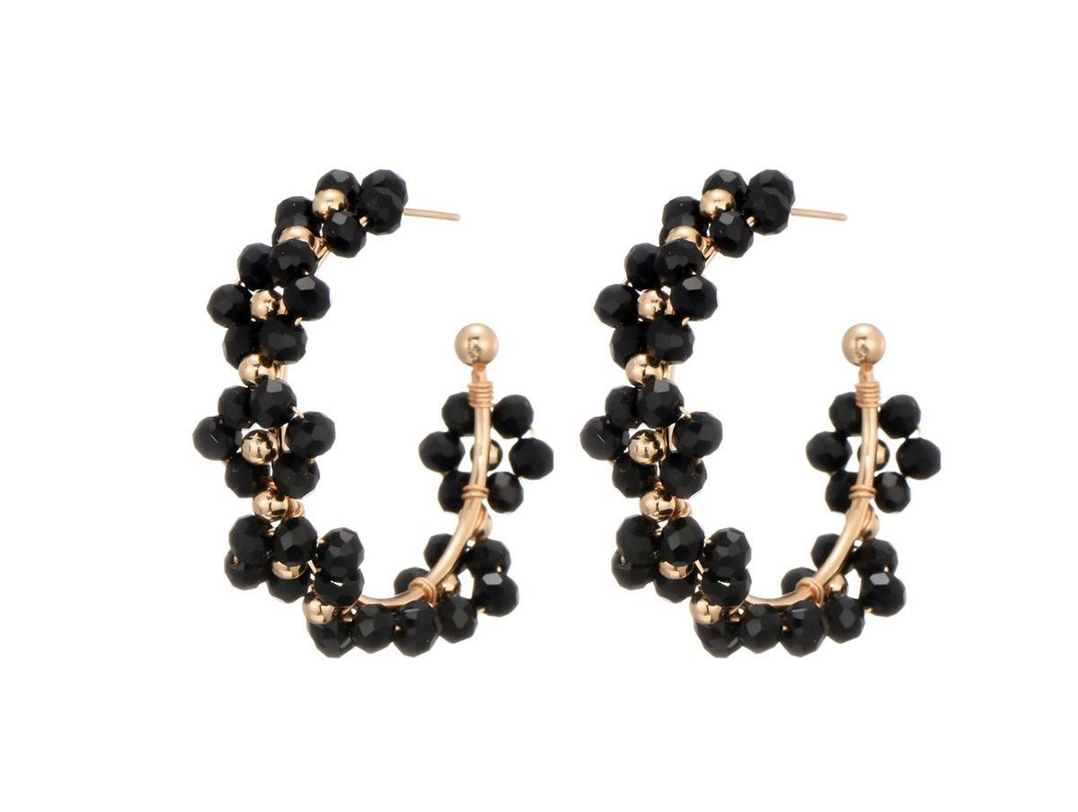 Earring | Statement flower black