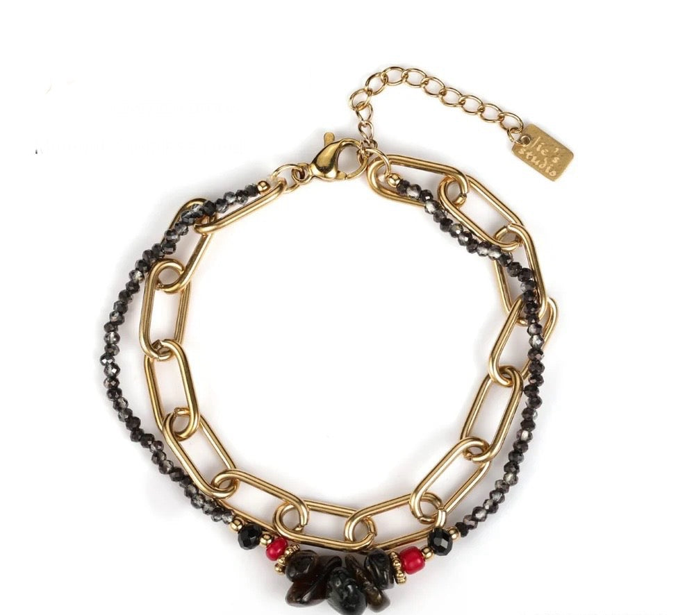Bracelet | Double black blossom