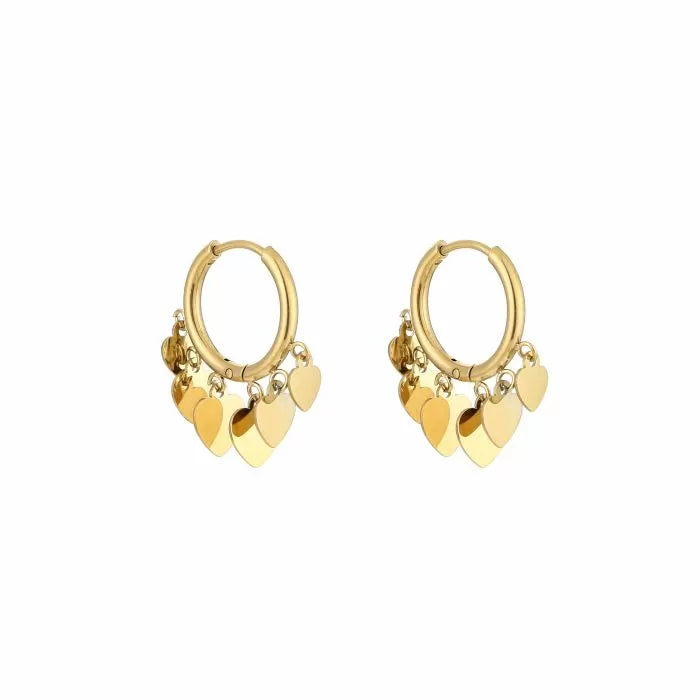 Earring | Hoop hanging hearts