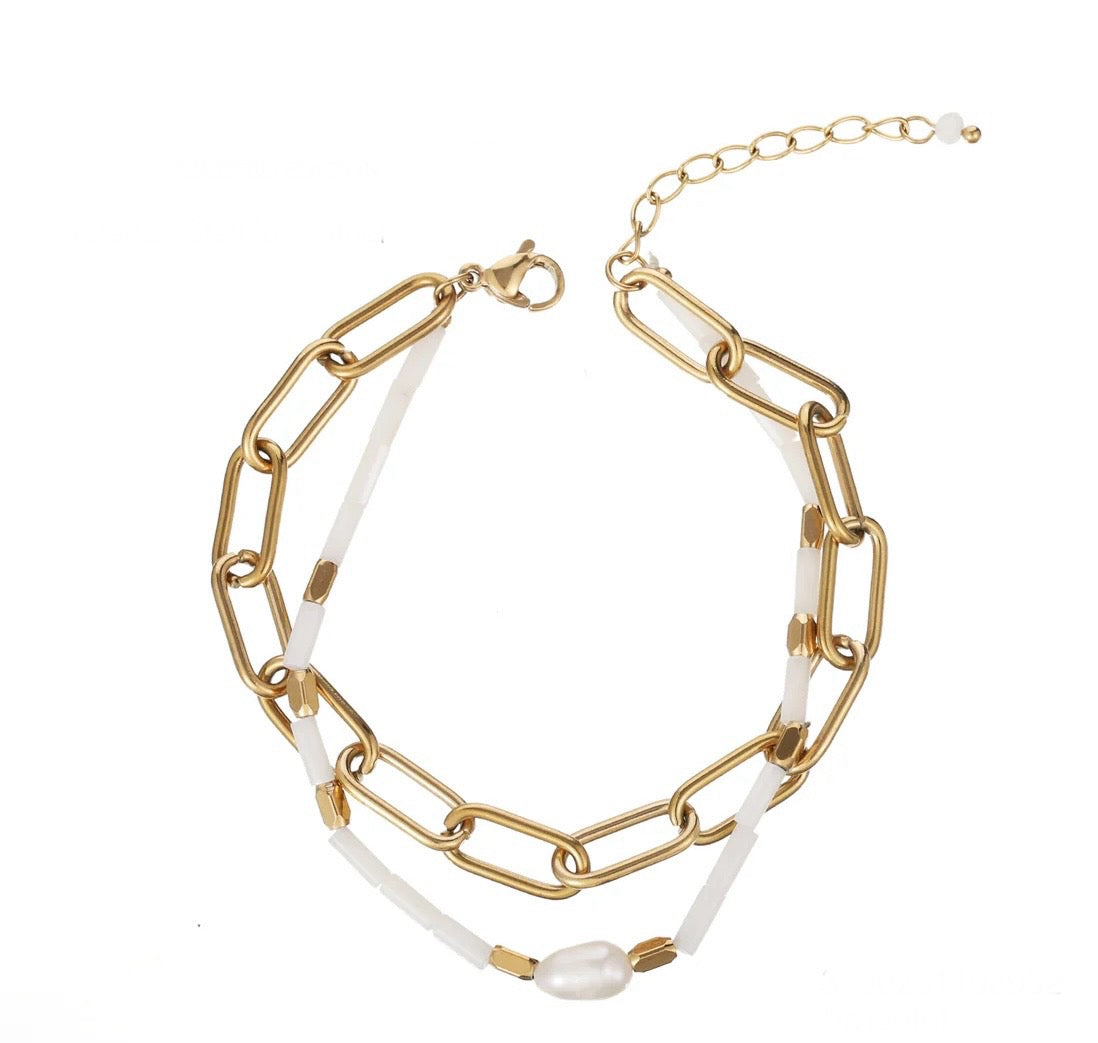Bracelet | Double white blossom