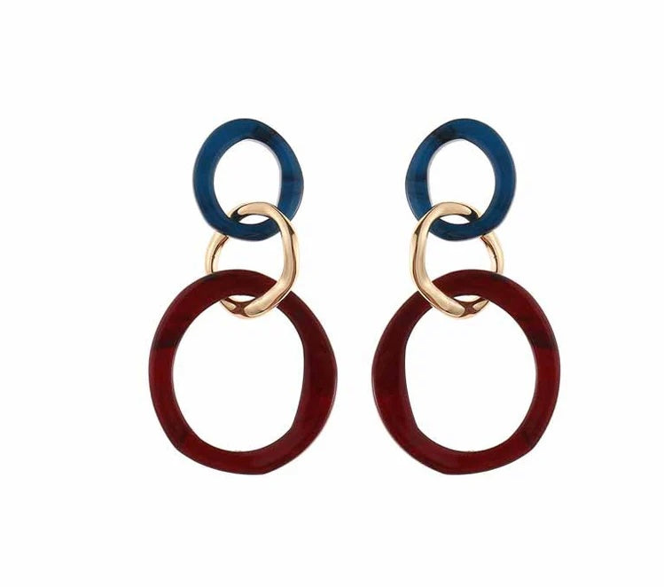 Earring | Statement wine petrol