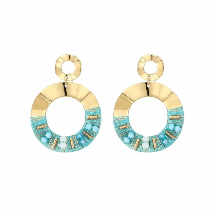 Earring | Statement gold blue