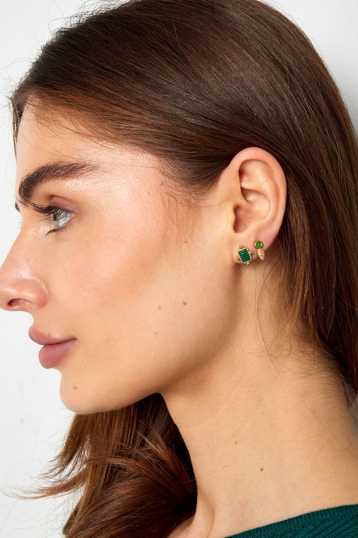 Earring | Dot square pink