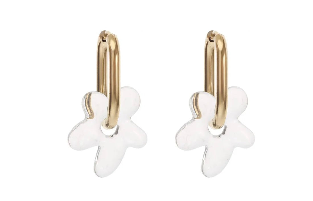 Earring | Hoop flower clear