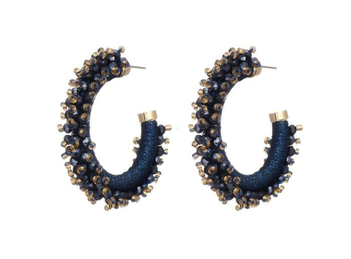 Earring | Statement dark blue