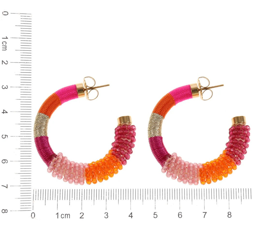 Earring | Statement pink orange