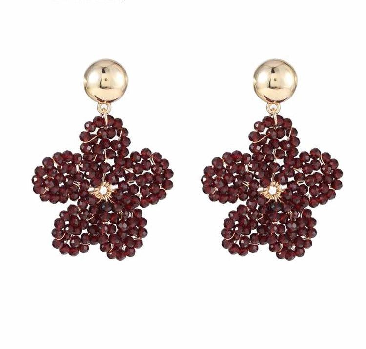 Earring | Statement red brown