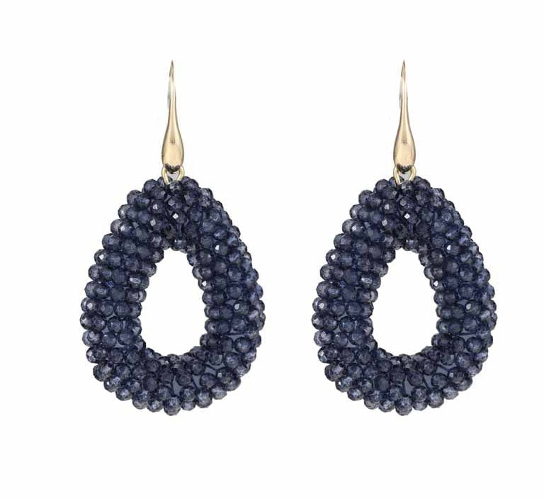 Earring | Statement dark blue