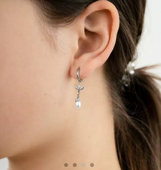 Earring | pearl bird s