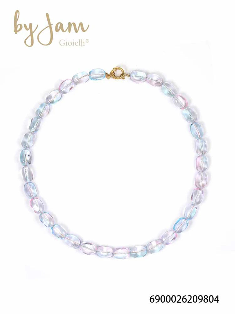 Necklace | Statement glas blue lila