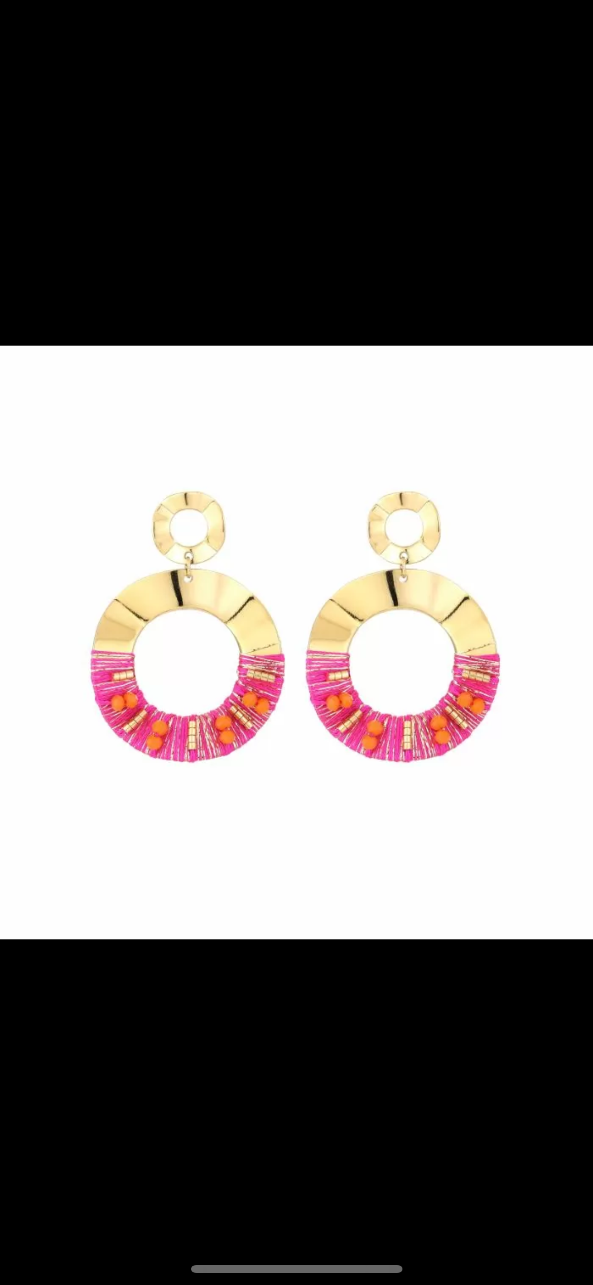 Earring | Statement gold fushia