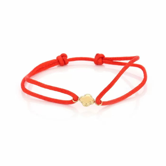 Bracelet | Satin klaver red
