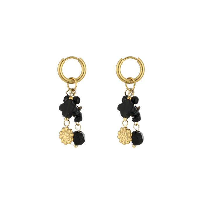 Earring | Black flower