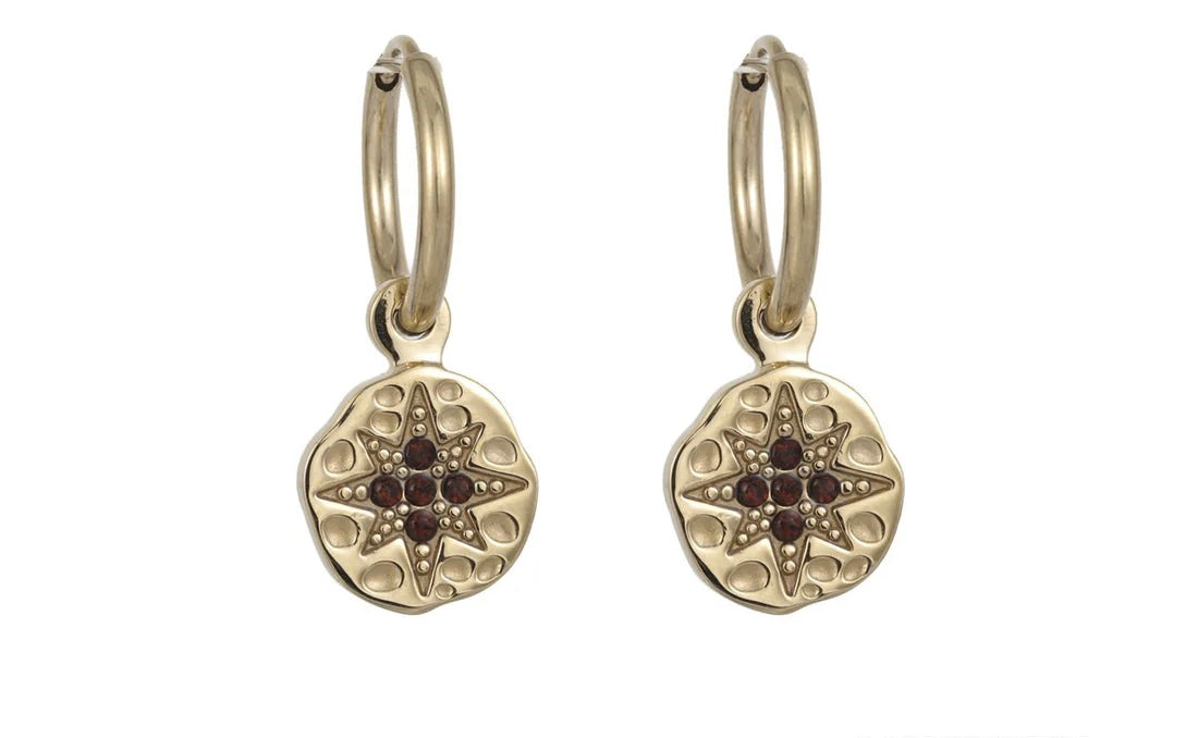 Earring | Hoop coin black