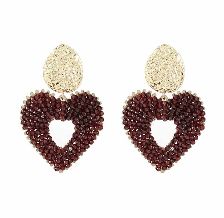 Earring | Statement red brown