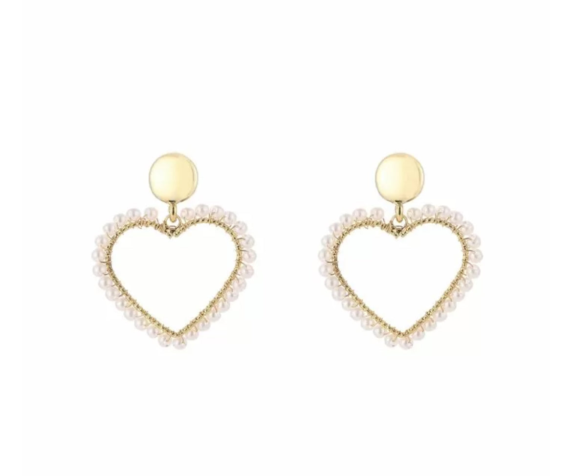 Earring | Statement heart white