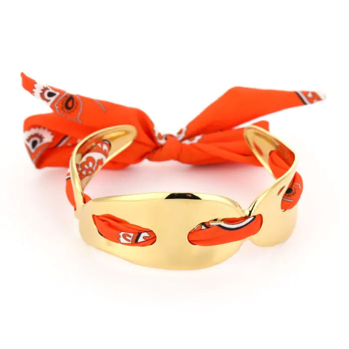 Bracelet | Gevlochten orange big