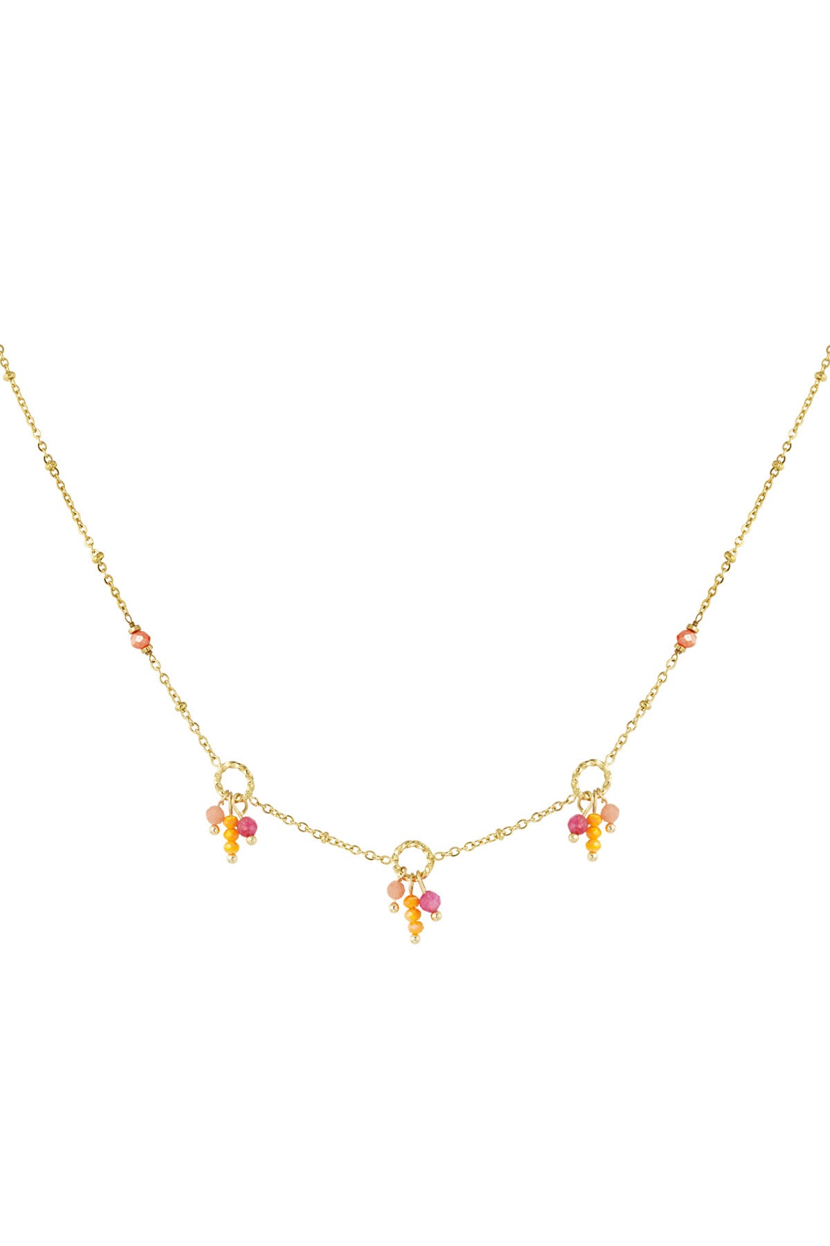 Necklace | orange pink