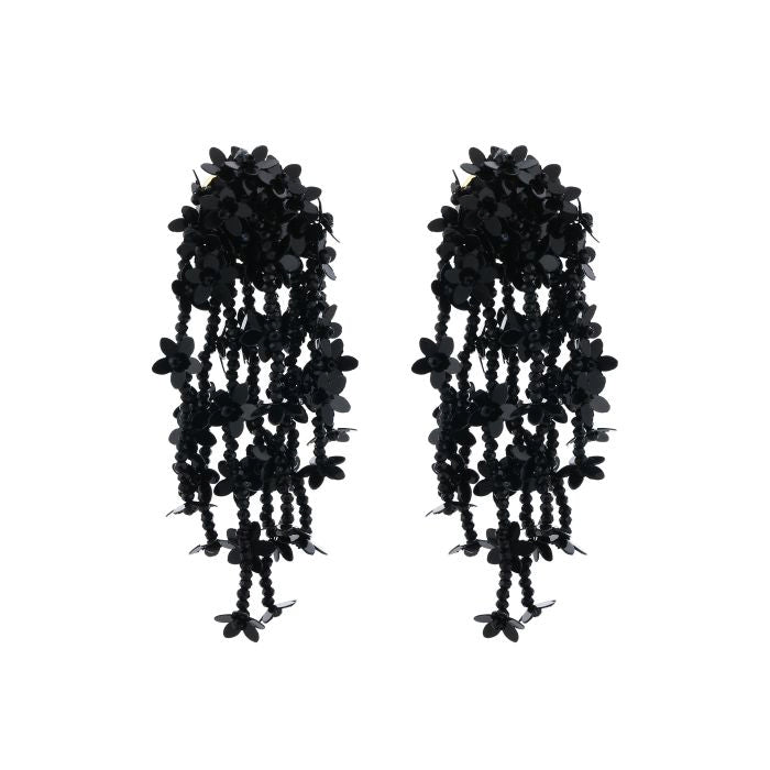 Earring | Statement Black flower