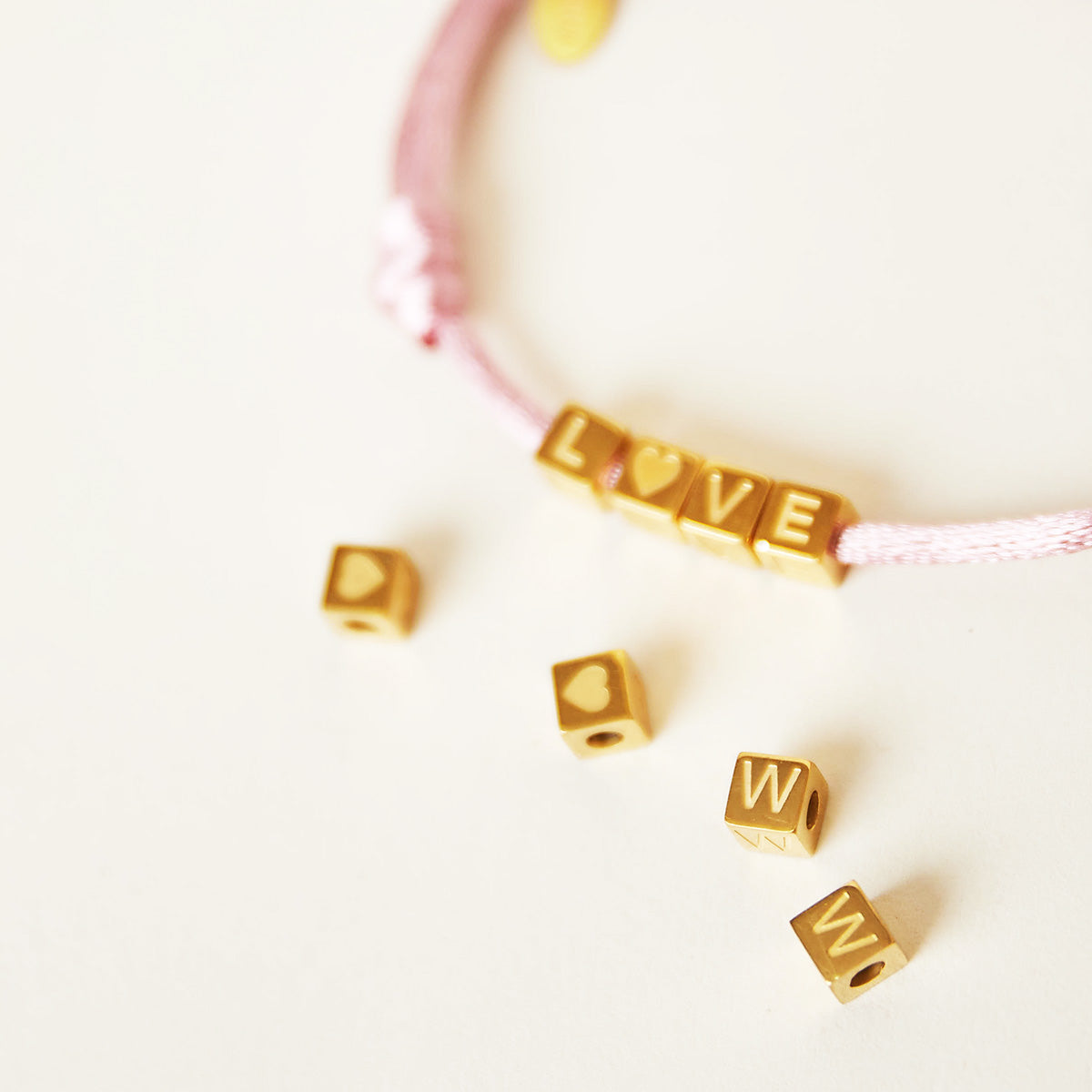 Bracelet | KIDS Panter cube goud gepersonaliseerd