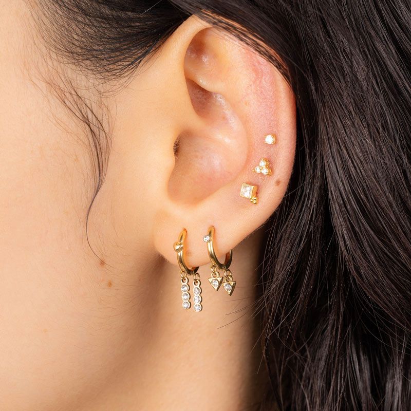 Earring | Tiny hanging silver