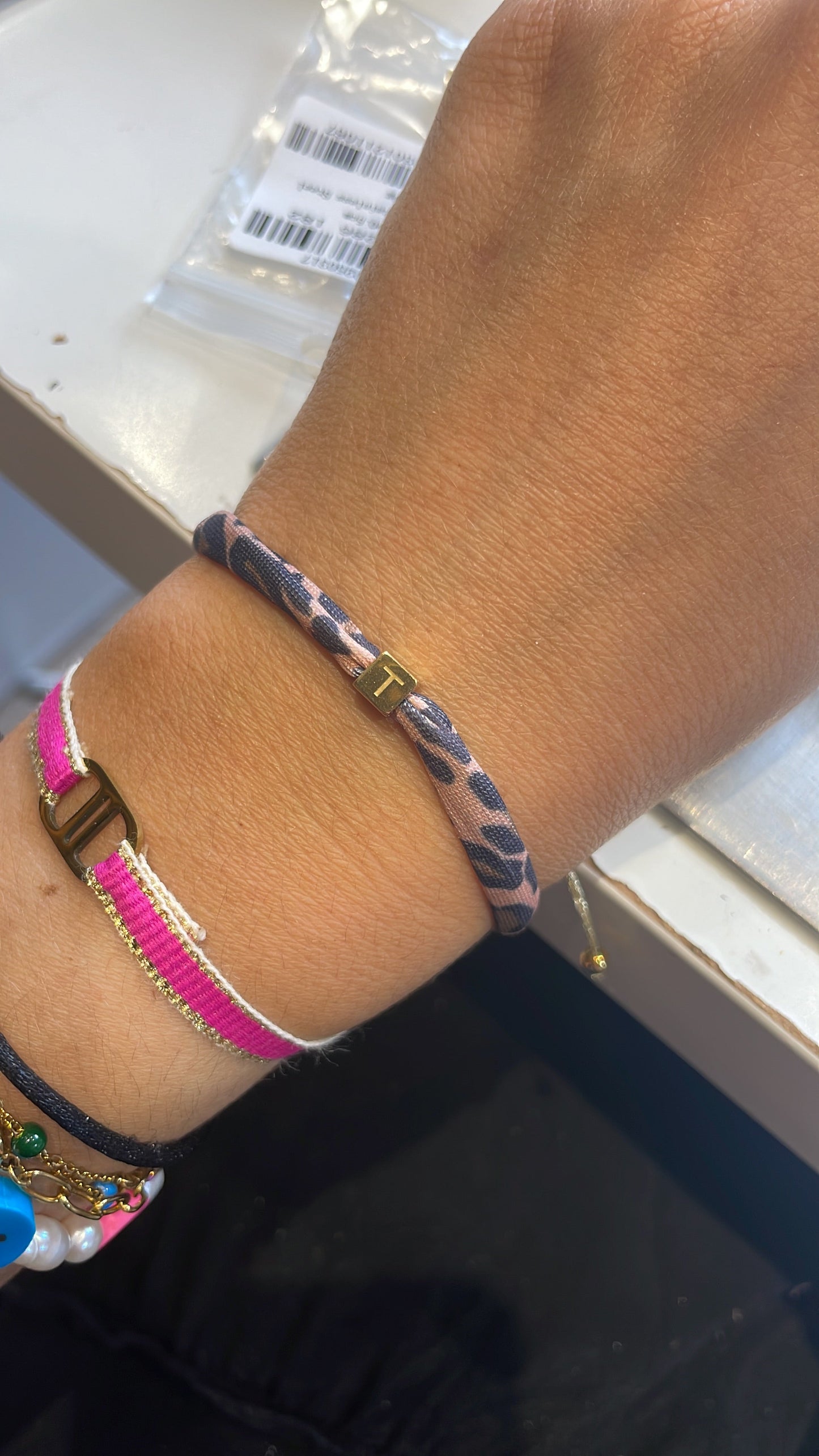 Bracelet | KIDS Panter cube goud gepersonaliseerd