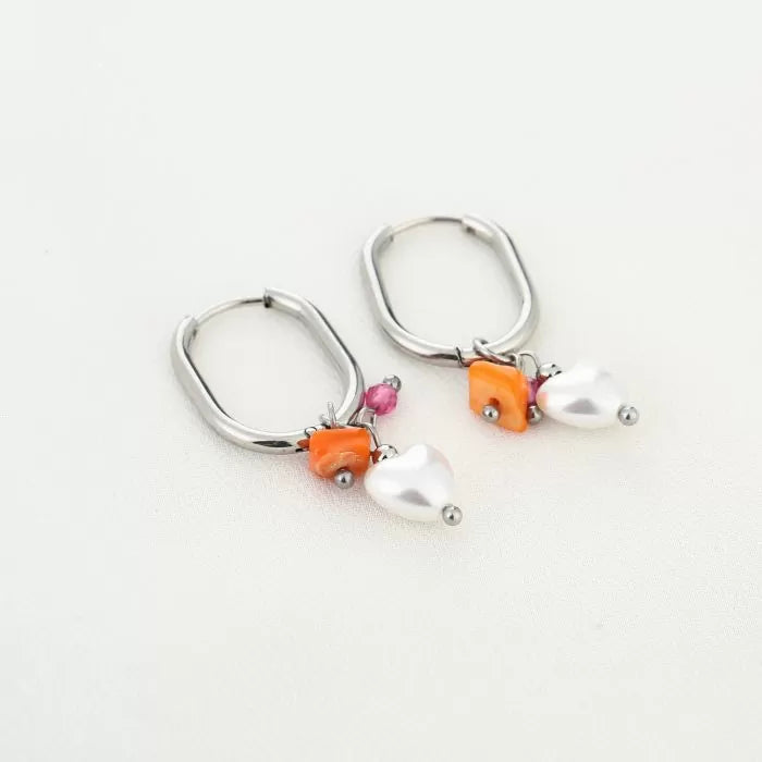 Earring | Pearly orange