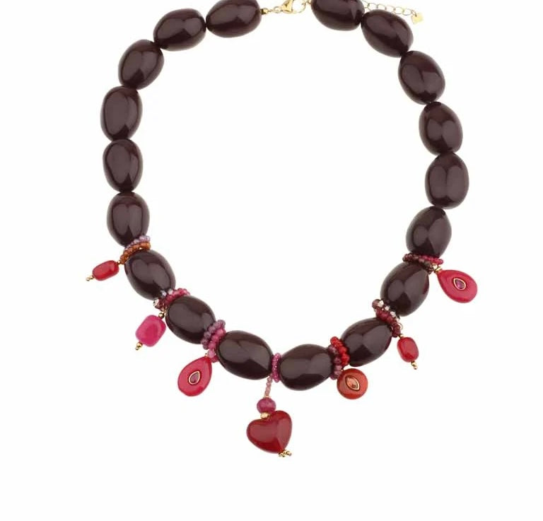 Necklace | Statement big Blossom Brown
