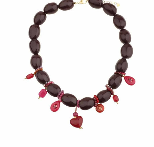 Necklace | Statement big Blossom Brown