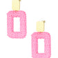 Earring |  square baby pink