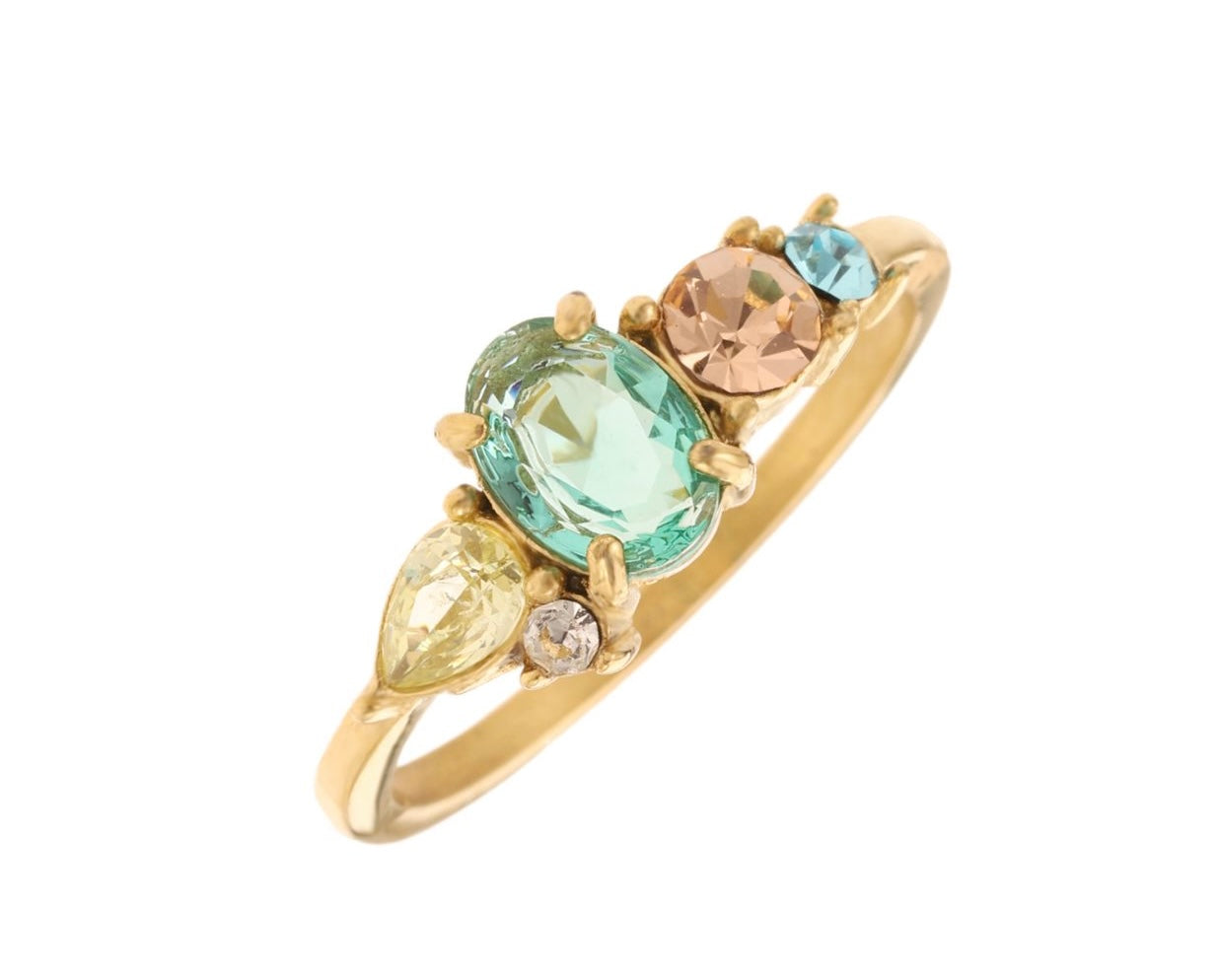 Ring | aqua beige ston blossom