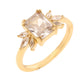 Ring | beige ston square blossom