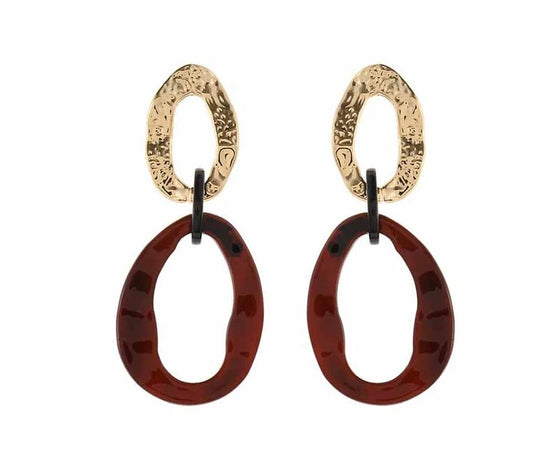 Earring | Statement wine petrol