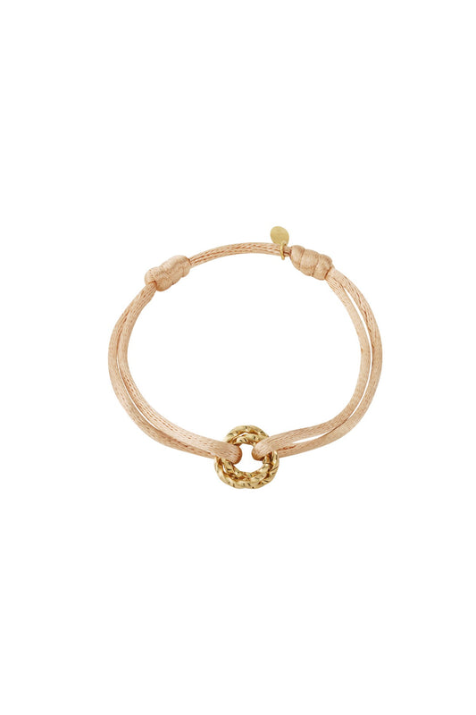 Bracelet | Satin knot beige