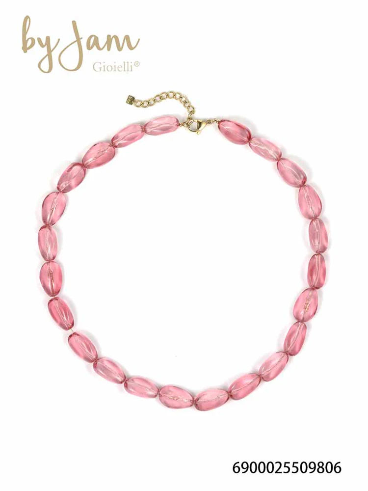 Necklace | Statement glas pink