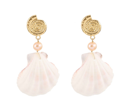 Earring |  Big shell blossom