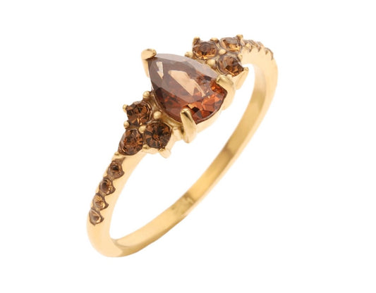 Ring | Brown stone big blossom