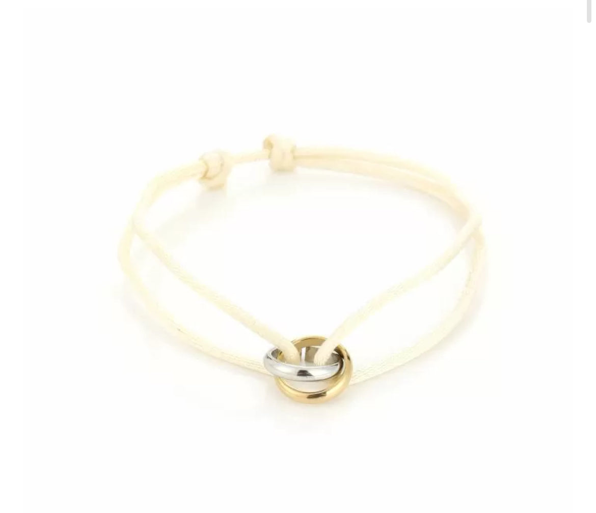 Bracelet | beige satin knot