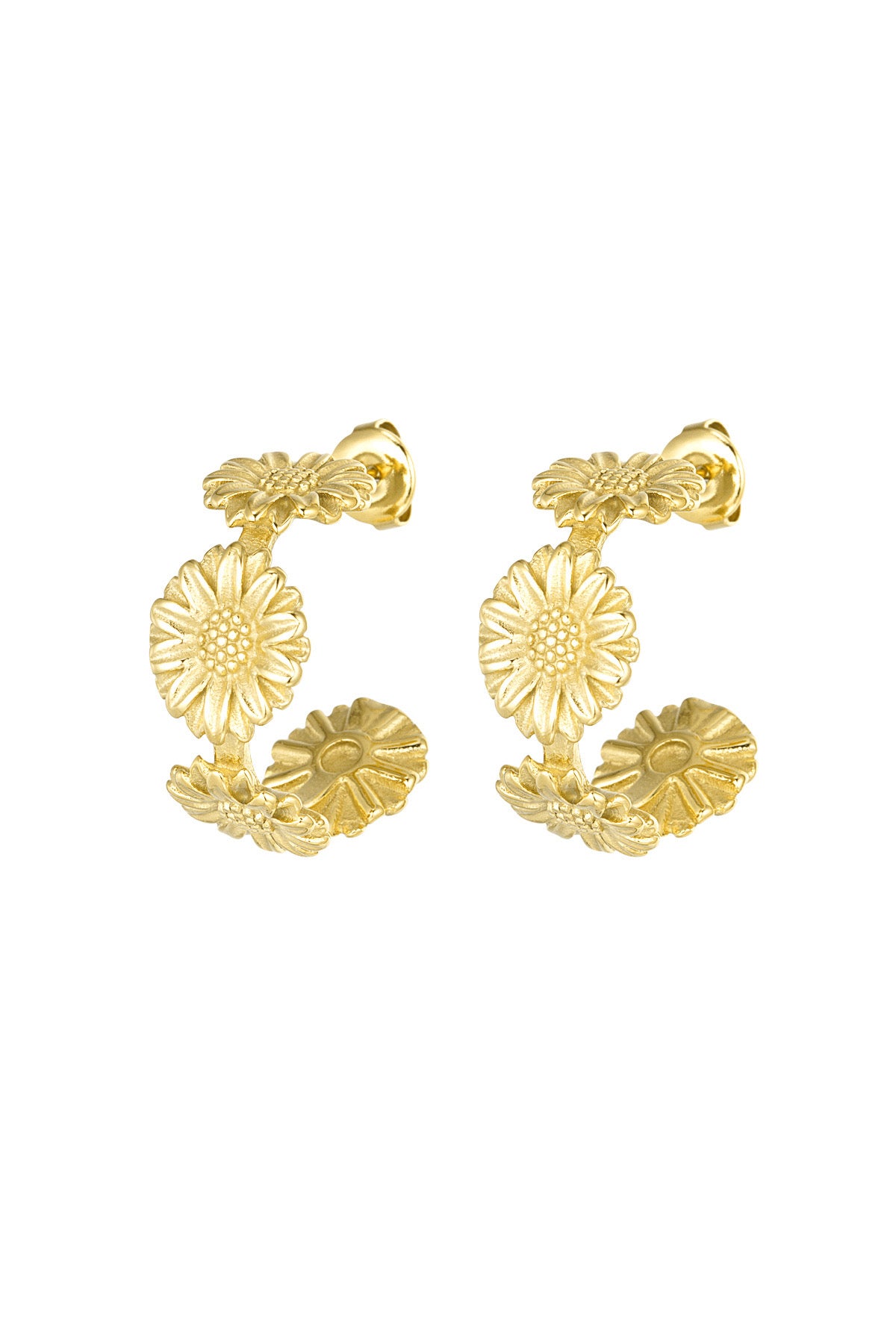 Earring |  Flowery hoop