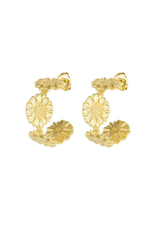 Earring |  Flowery hoop