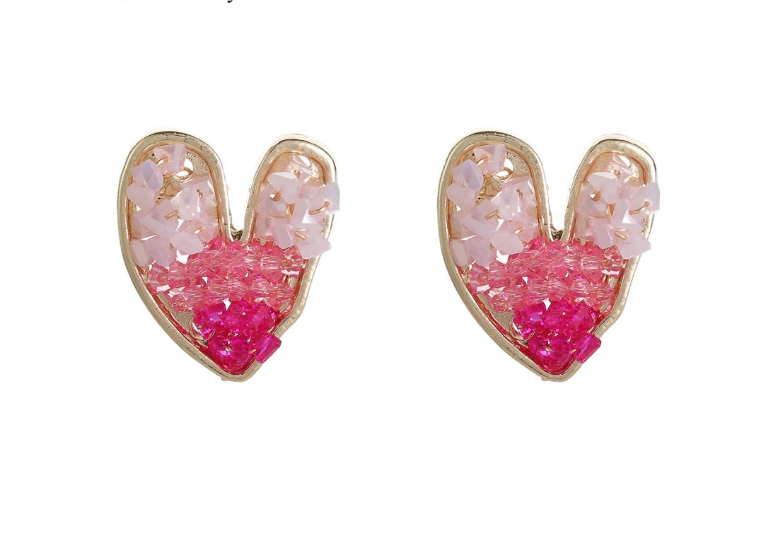 Earring | Blossom heart pink