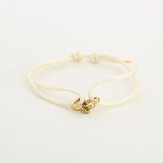 Bracelet | beige satin heart