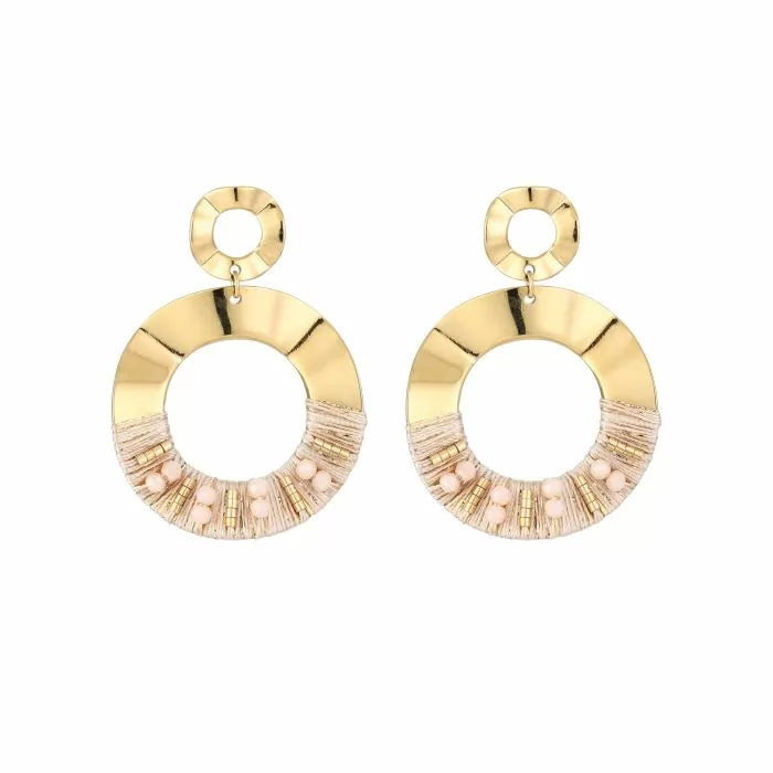 Earring |  Statement gold beige