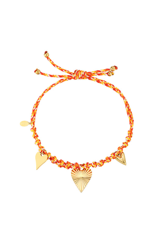 Bracelet | Bandje hearts orange